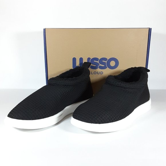 LUSSO CLOUD GURU SHERP MEN'S SHOES SIZE 11 IN JET BLACK WAFFLE / LILY WHITE BNIB - Picture 1 of 16